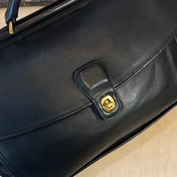 Vintage Coach Court Top Handle Bag 5285 Black USA Turnlock Full Grain Leather - Picture 16 of 16